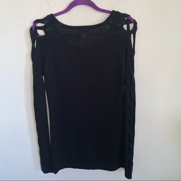 Venus Black Braided Sleeve Sweater - Picture 7 of 13